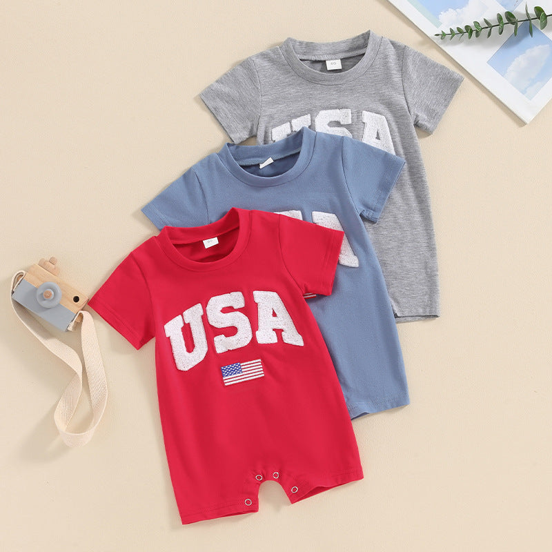 Little Manta Patriotic Baby Romper
