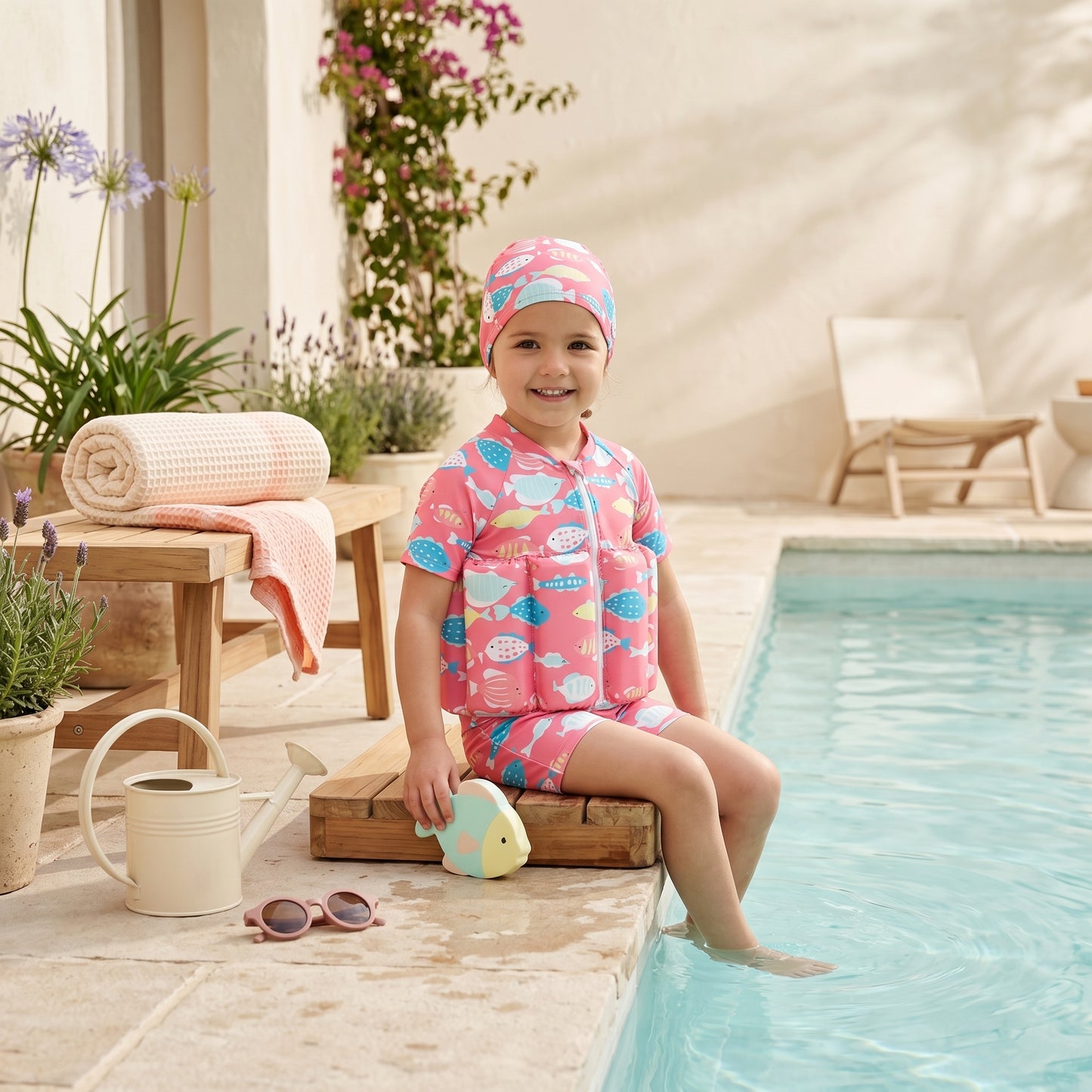 Little Manta Coral Kids Float Swimsuit