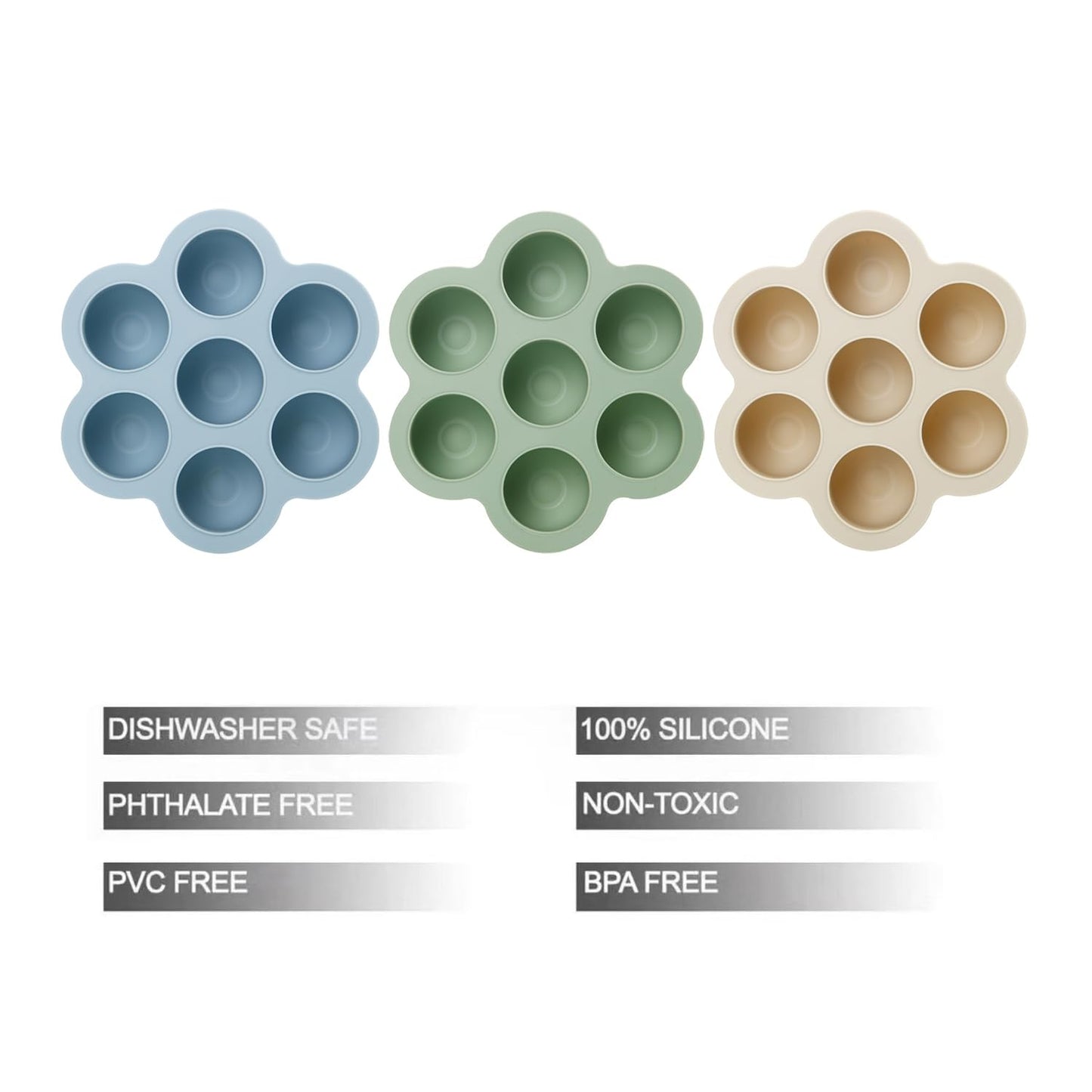 Baby Food Freezer Tray with Lids 3 Pack