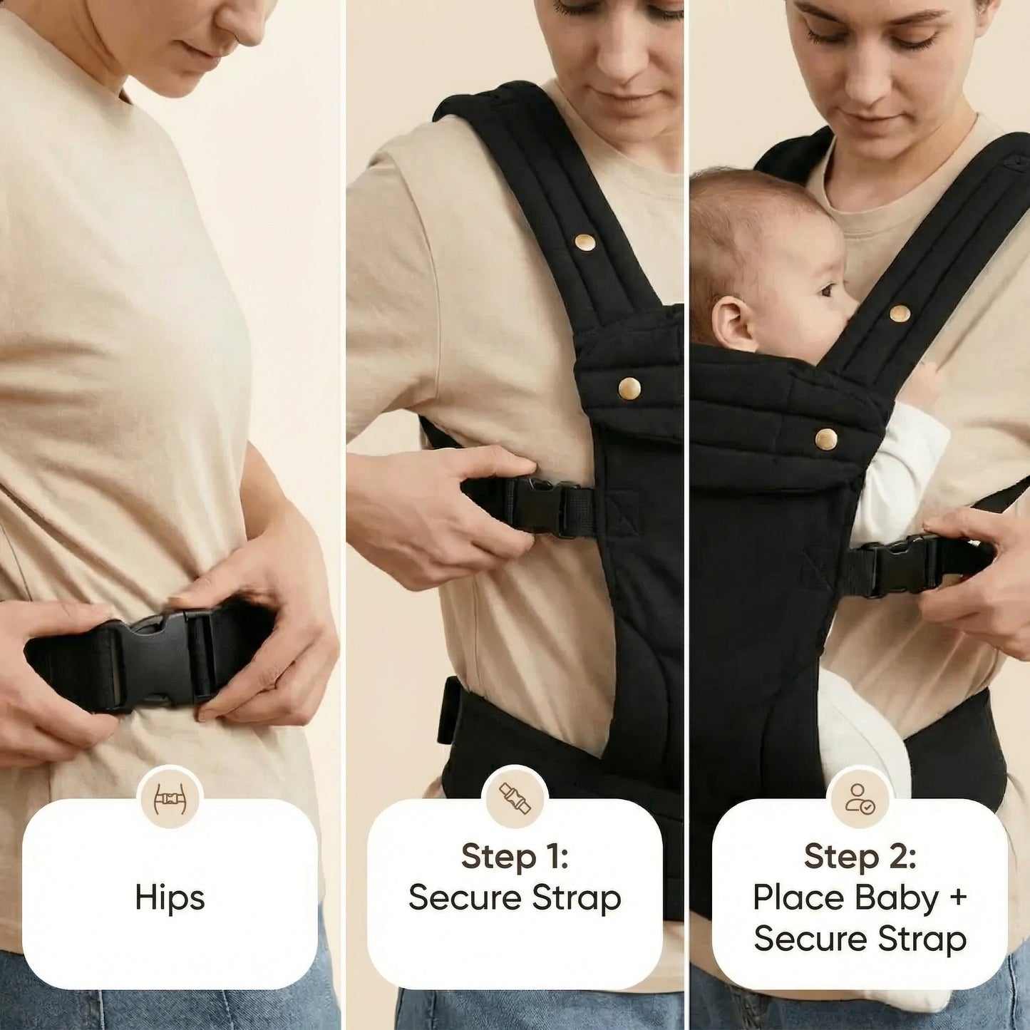Little Manta Houndstooth Baby Carrier
