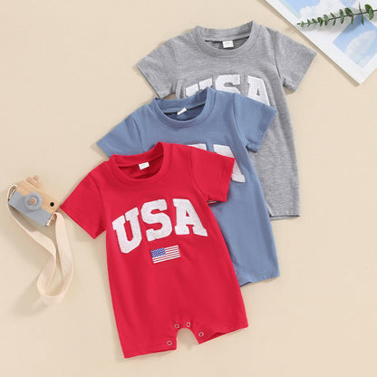 Little Manta Patriotic Baby Romper