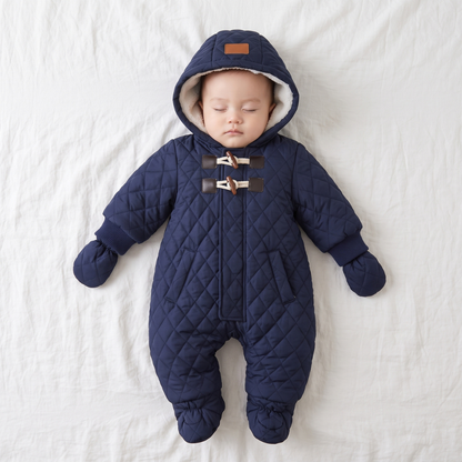 Little Manta Fleece Hooded Baby Onesie