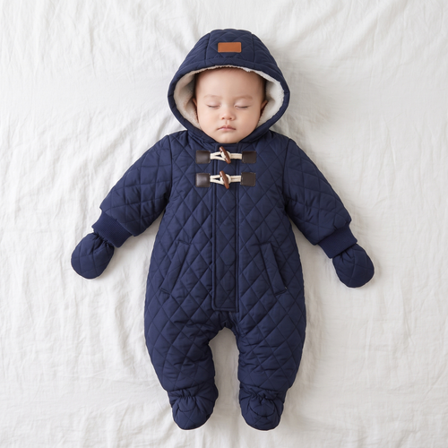 Little Manta Fleece Hooded Baby Onesie