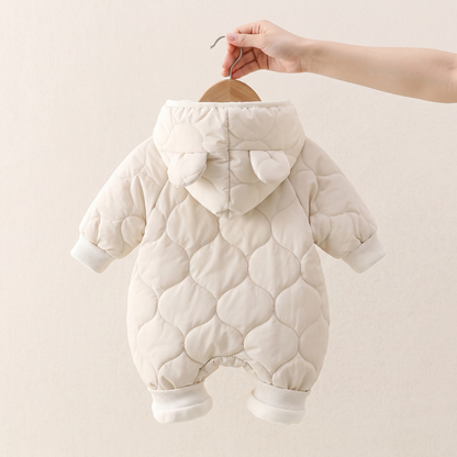 Little Manta Quilted Hooded Baby Romper