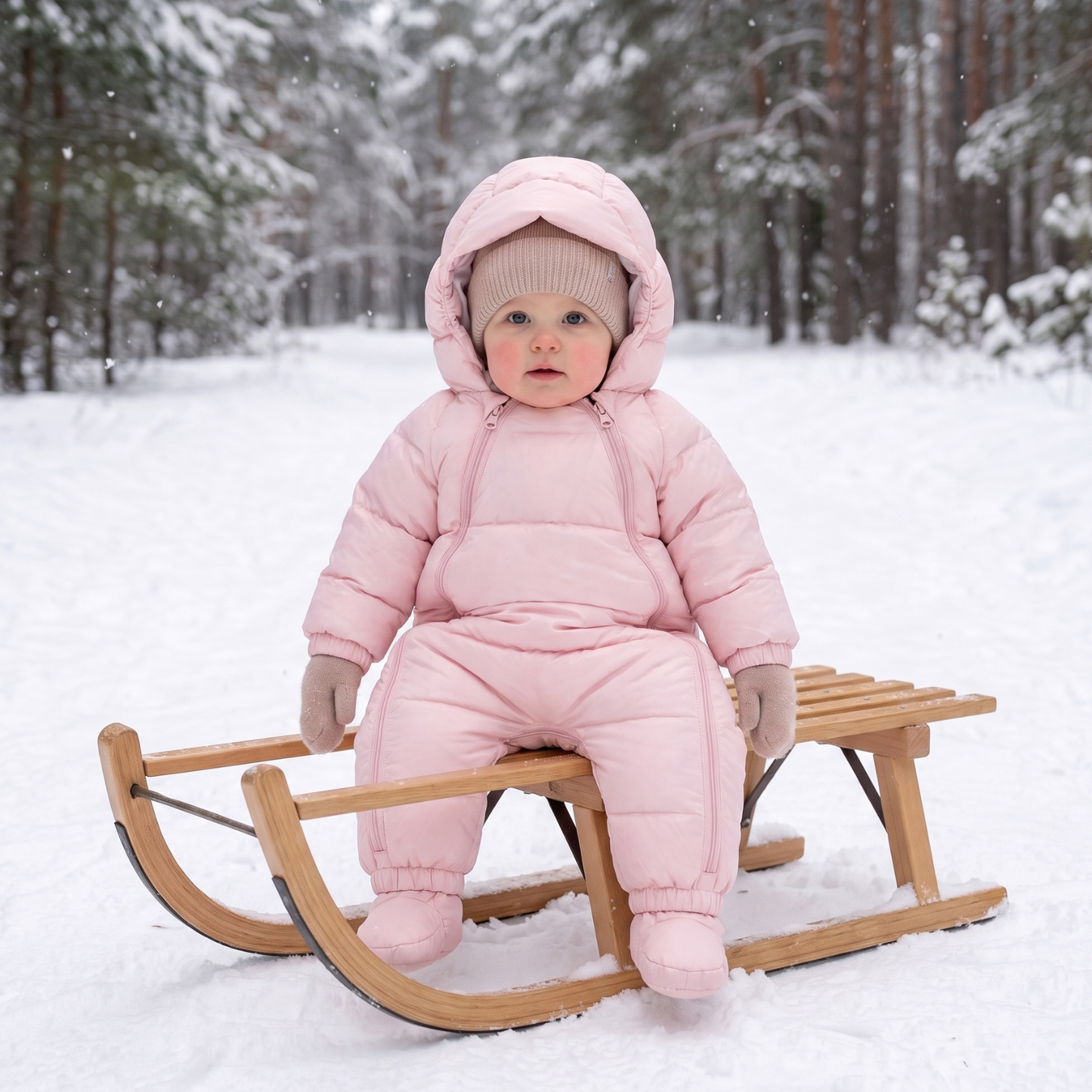Little Manta Hooded Baby Snowsuit