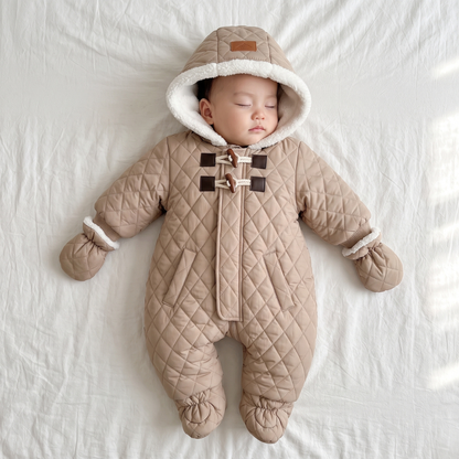 Little Manta Fleece Hooded Baby Onesie