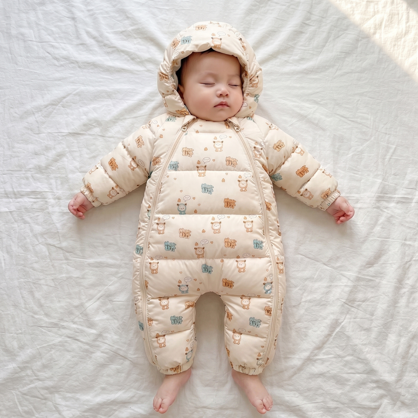 Little Manta Hooded Baby Snowsuit