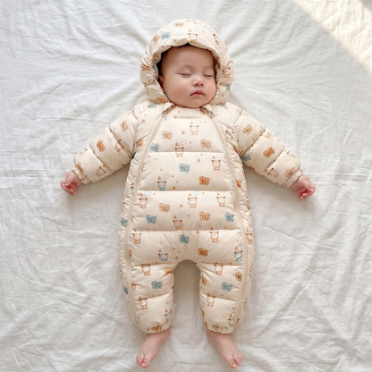 Little Manta Hooded Baby Snowsuit