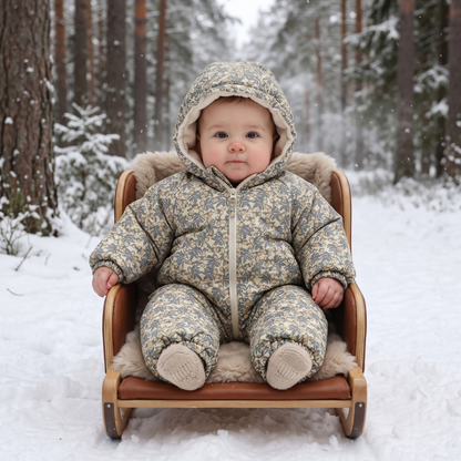 Little Manta Hooded Baby Snowsuit