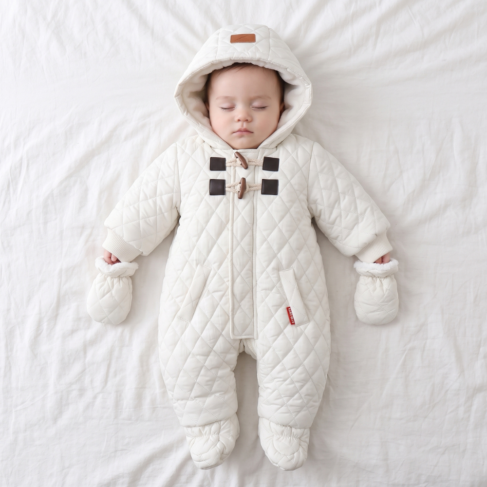 Little Manta Fleece Hooded Baby Onesie