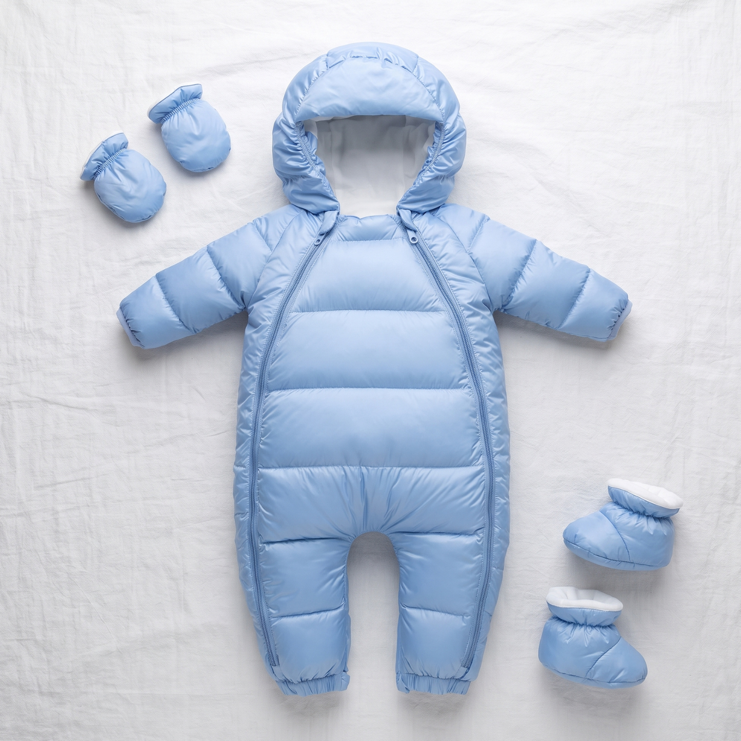 Little Manta Hooded Baby Snowsuit