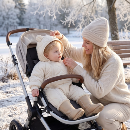 Little Manta Quilted Hooded Baby Romper