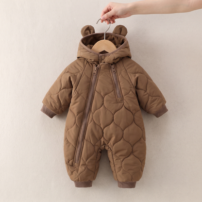 Little Manta Quilted Hooded Baby Romper