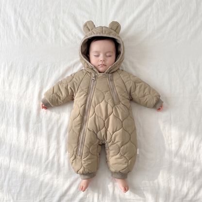 Little Manta Quilted Hooded Baby Romper