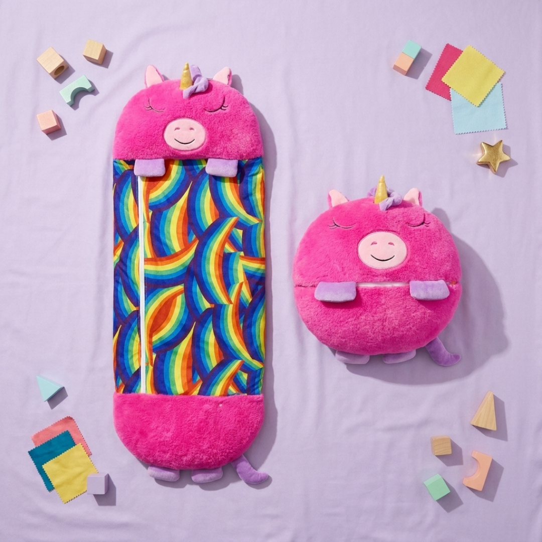 2 in 1 Plush Cuddle Toy and Kids Sleeping Bag