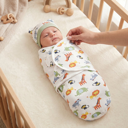 Newborn Swaddle Wrap Sleep Sack with Hat Set