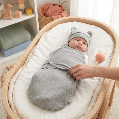 Newborn Swaddle Wrap Sleep Sack with Hat Set