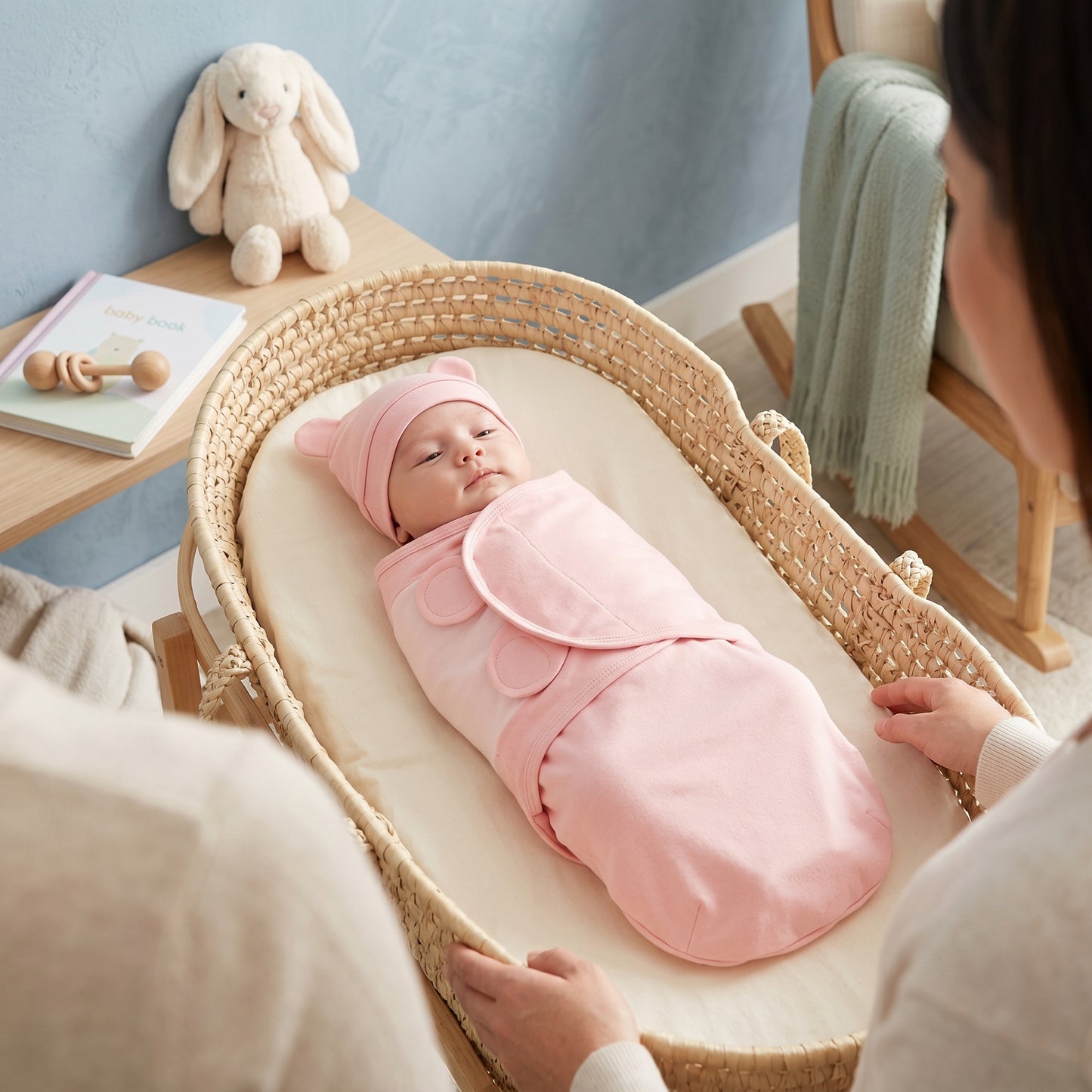 Newborn Swaddle Wrap Sleep Sack with Hat Set