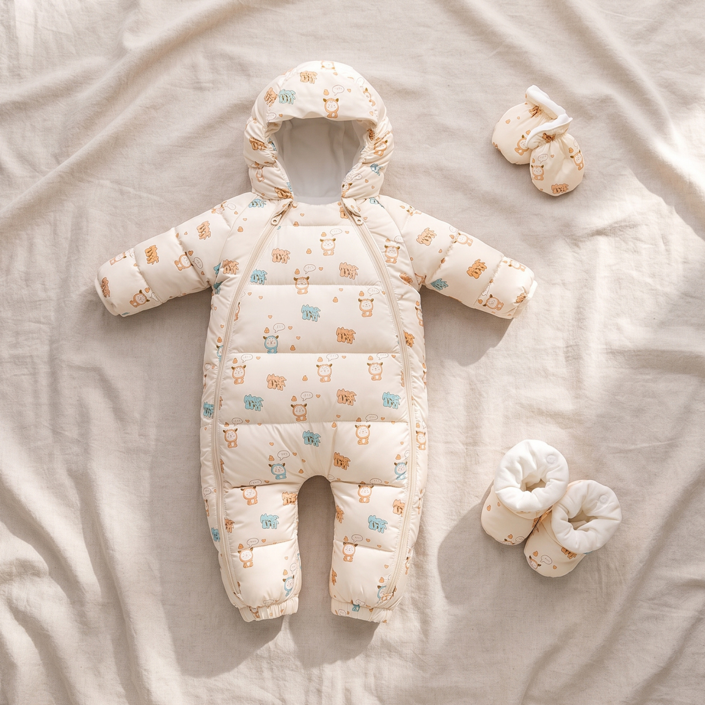Little Manta Hooded Baby Snowsuit