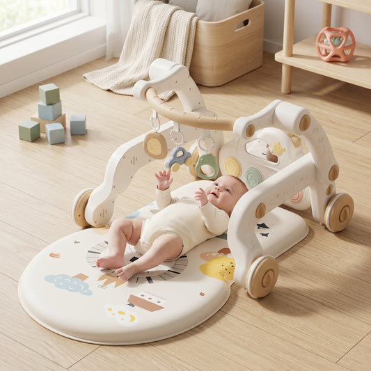 Baby Gym Play Mat with Activity Arch & Push Walker