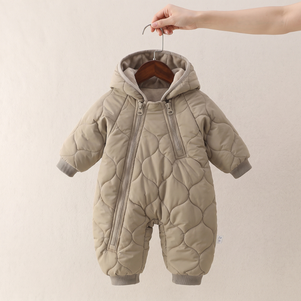 Little Manta Quilted Hooded Baby Romper