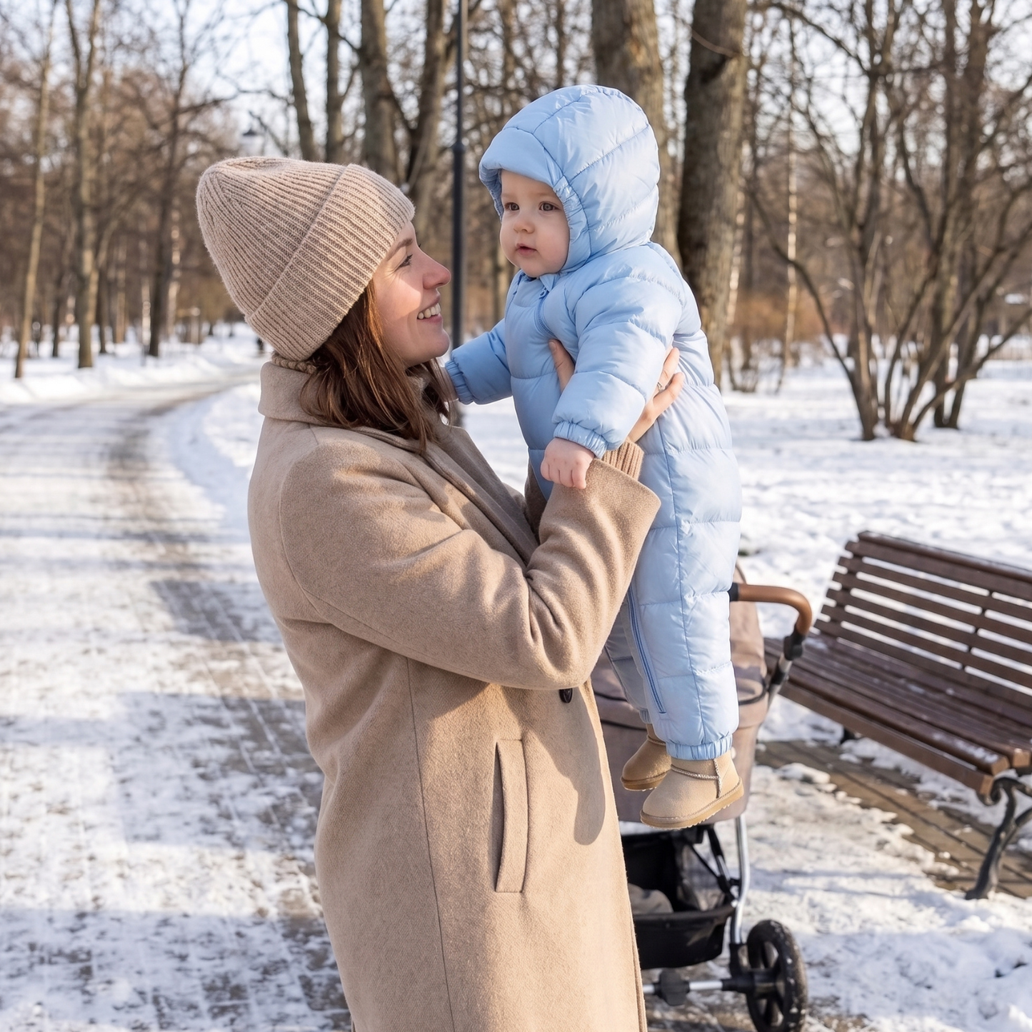 Little Manta Hooded Baby Snowsuit