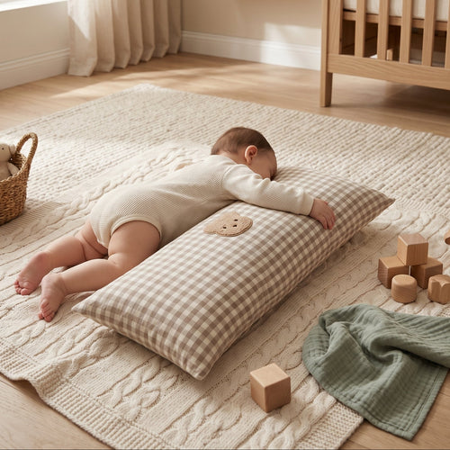 Little Manta Plaid Cotton Baby Pillow