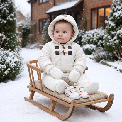 Little Manta Fleece Hooded Baby Onesie