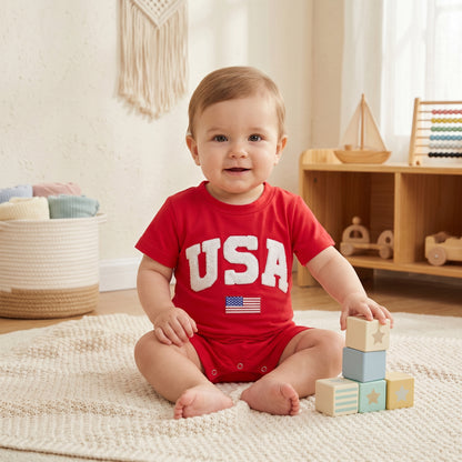 Little Manta Patriotic Baby Romper