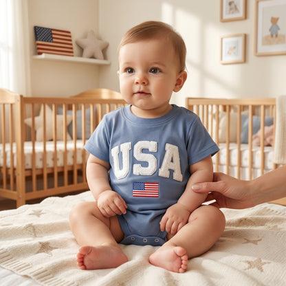 Little Manta Patriotic Baby Romper