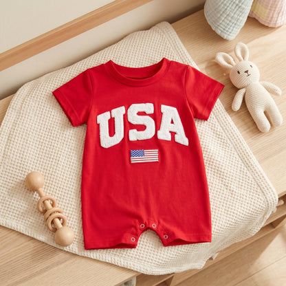 Little Manta Patriotic Baby Romper