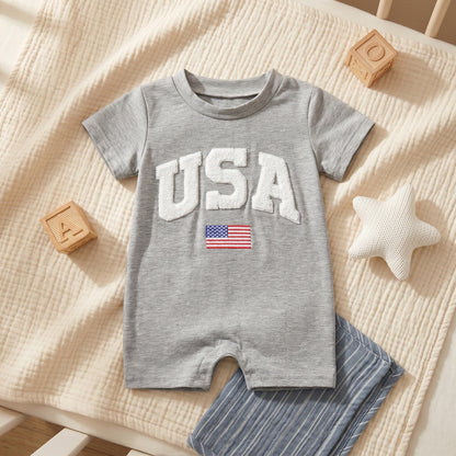 Little Manta Patriotic Baby Romper