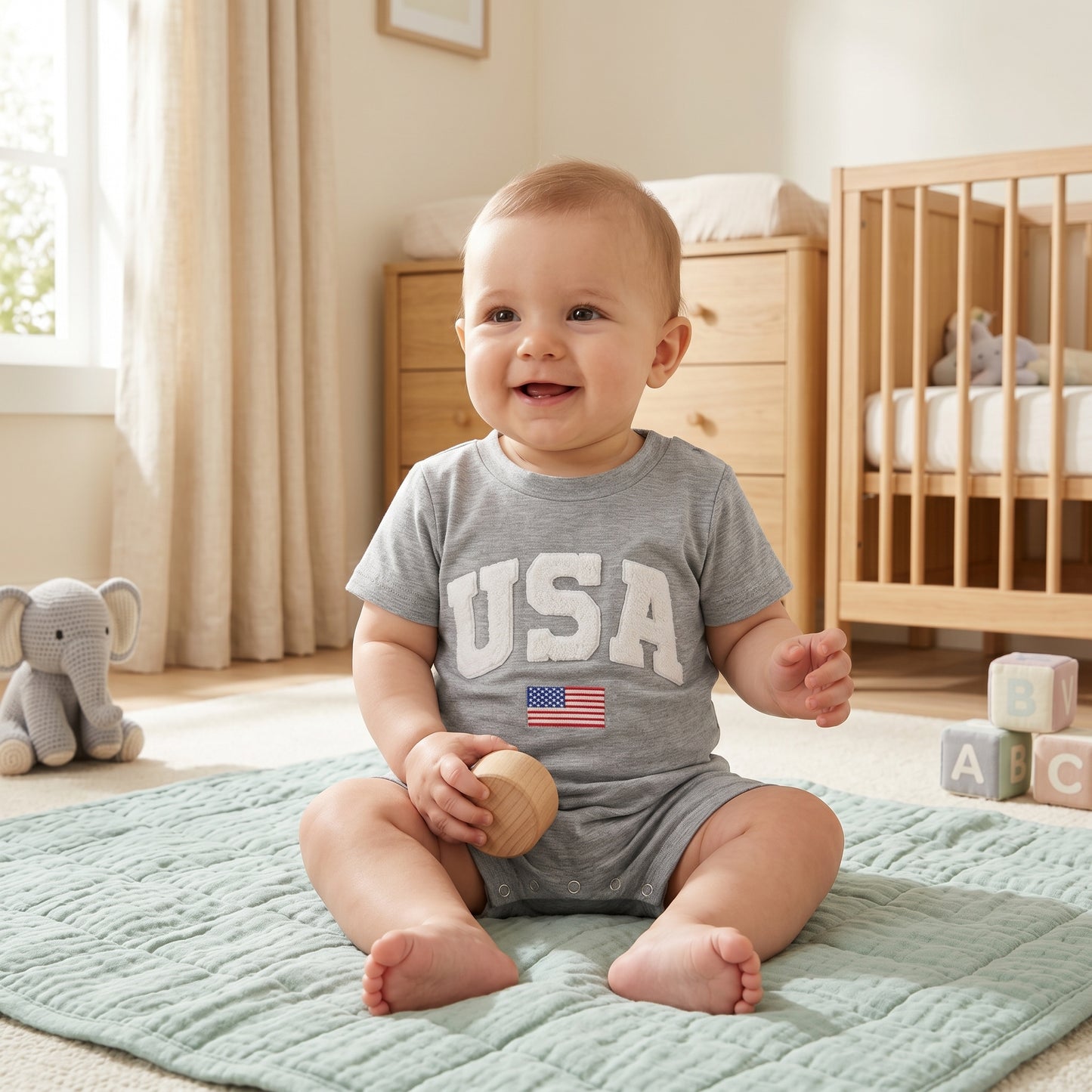 Little Manta Patriotic Baby Romper