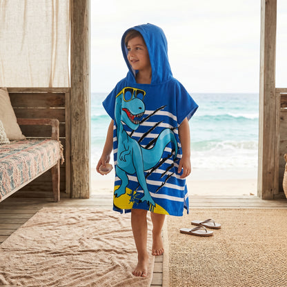 Little Manta Wave Kids Beach Poncho