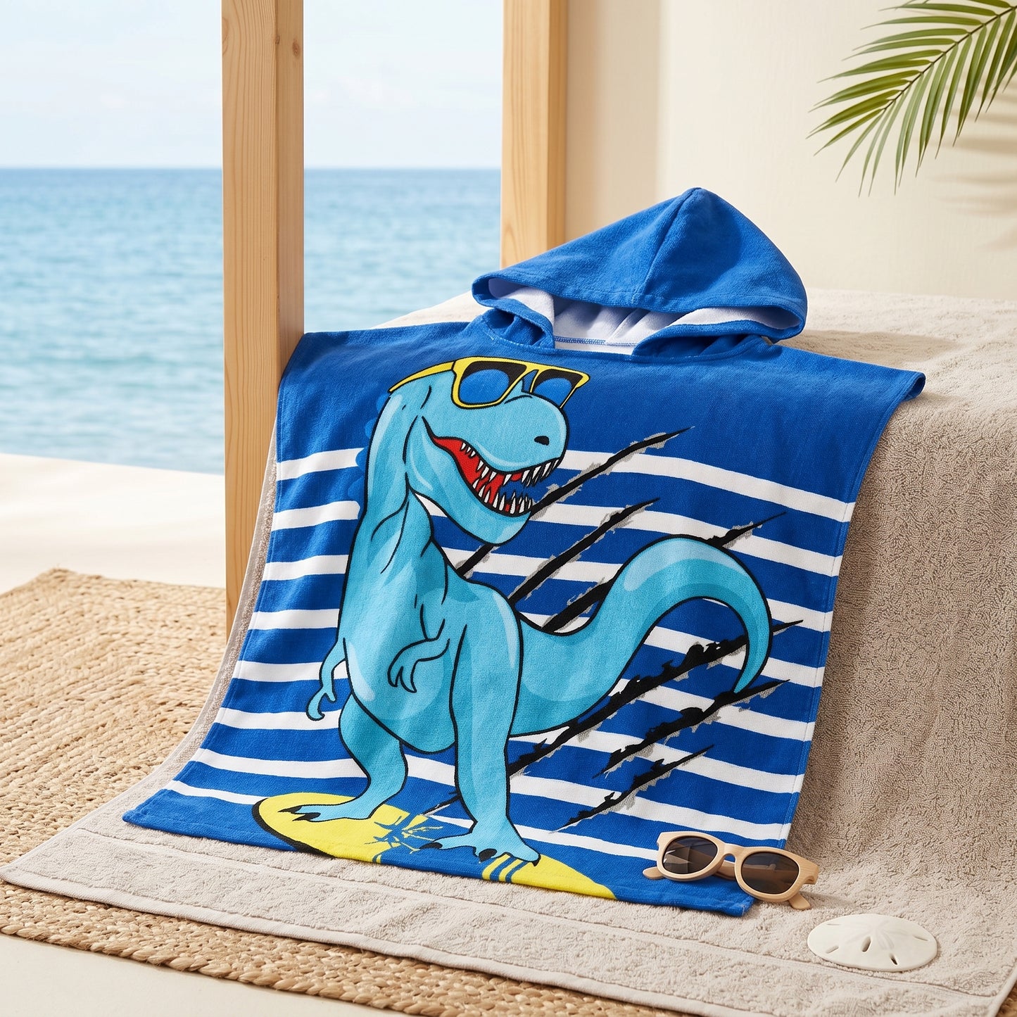 Little Manta Wave Kids Beach Poncho