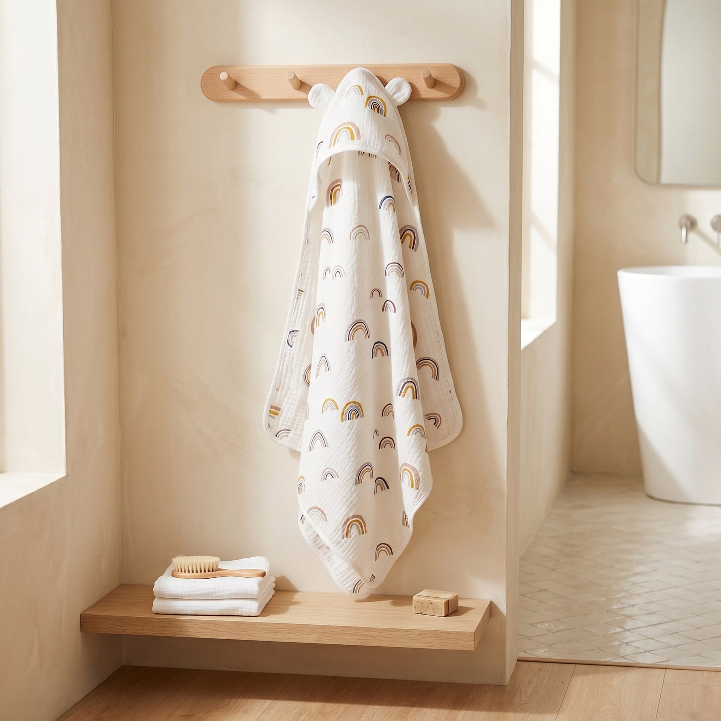 Little Manta Petal Baby Hooded Towel