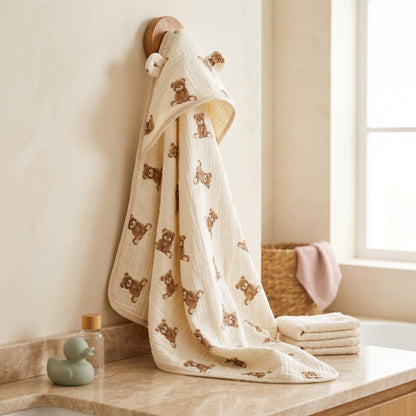 Little Manta Petal Baby Hooded Towel