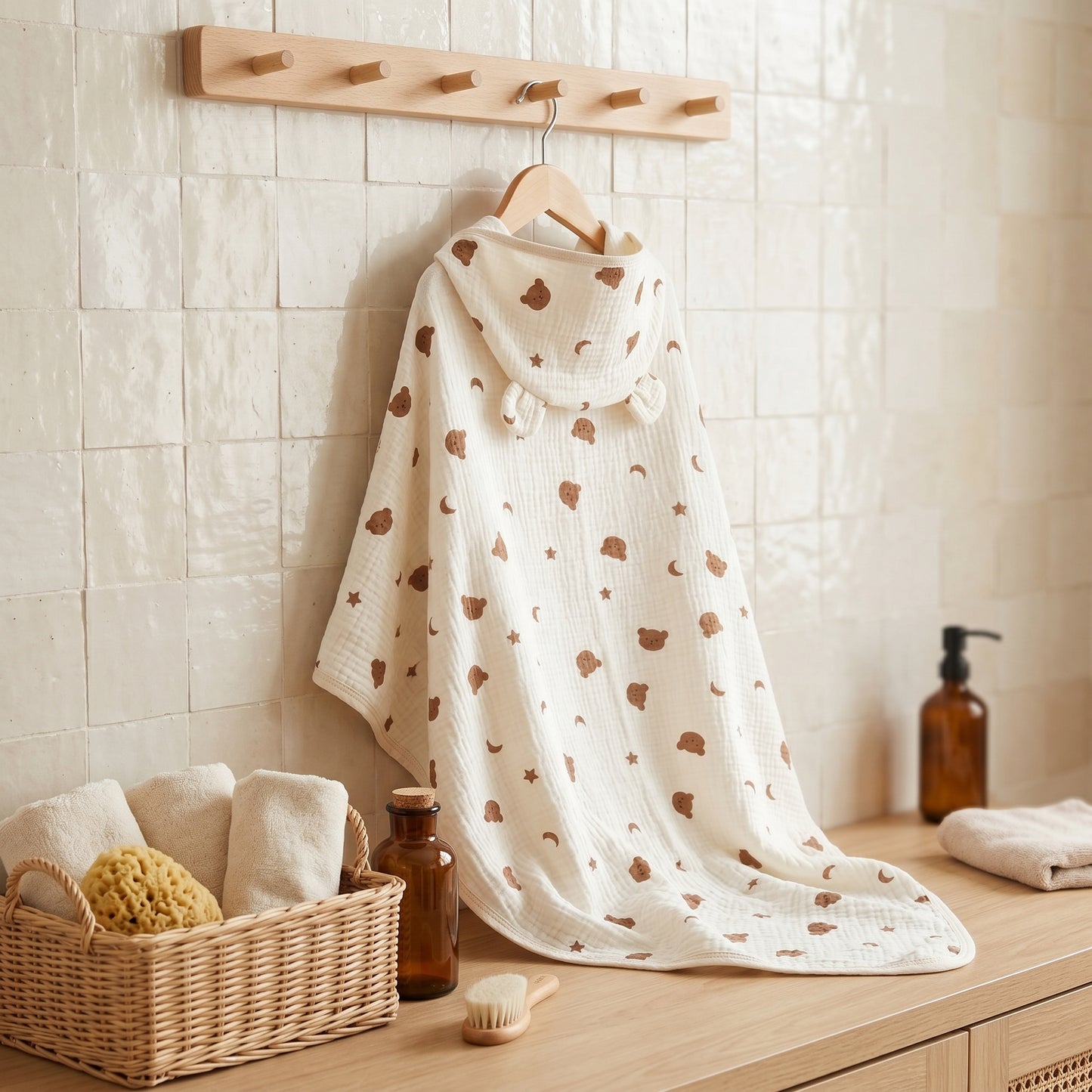Little Manta Petal Baby Hooded Towel
