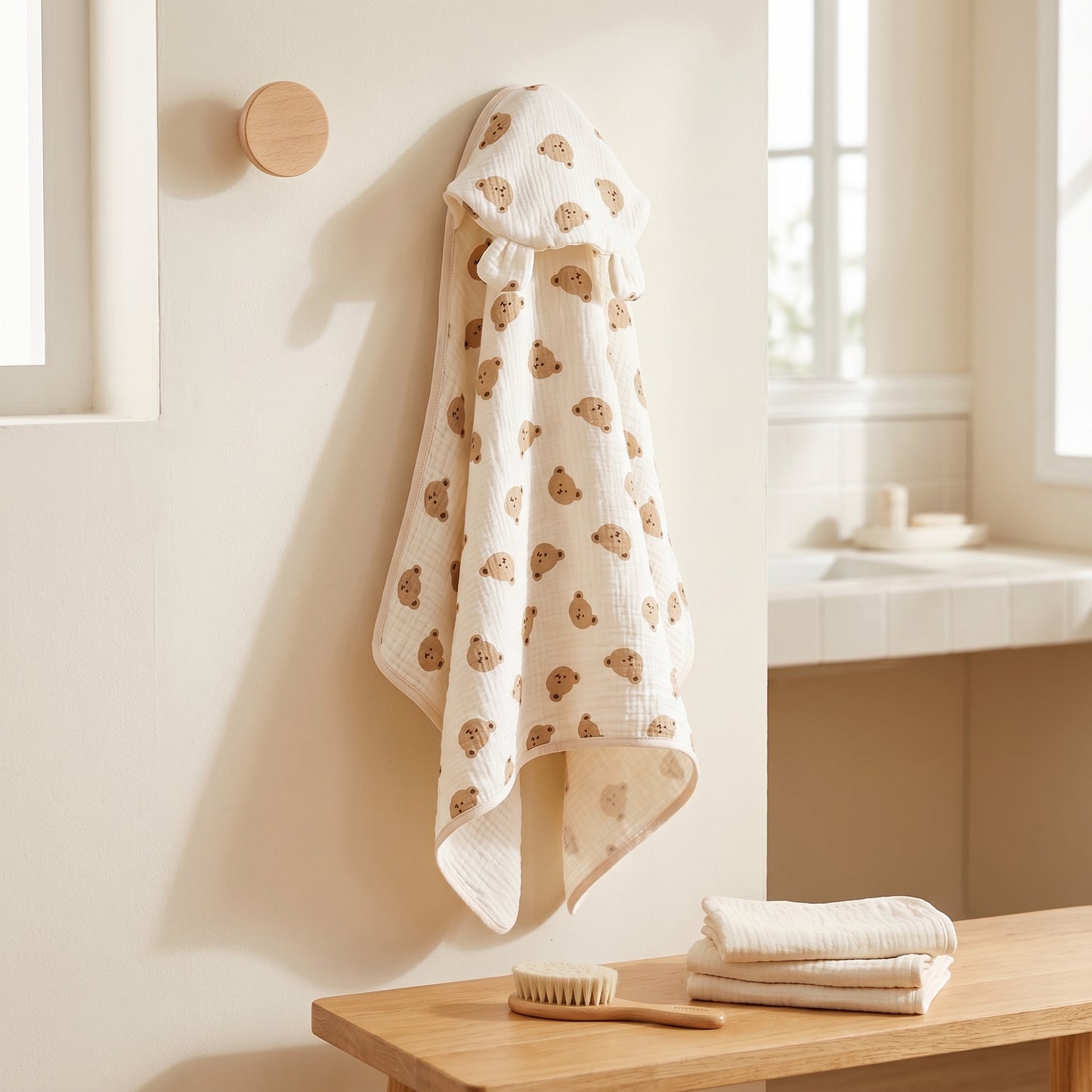 Little Manta Petal Baby Hooded Towel