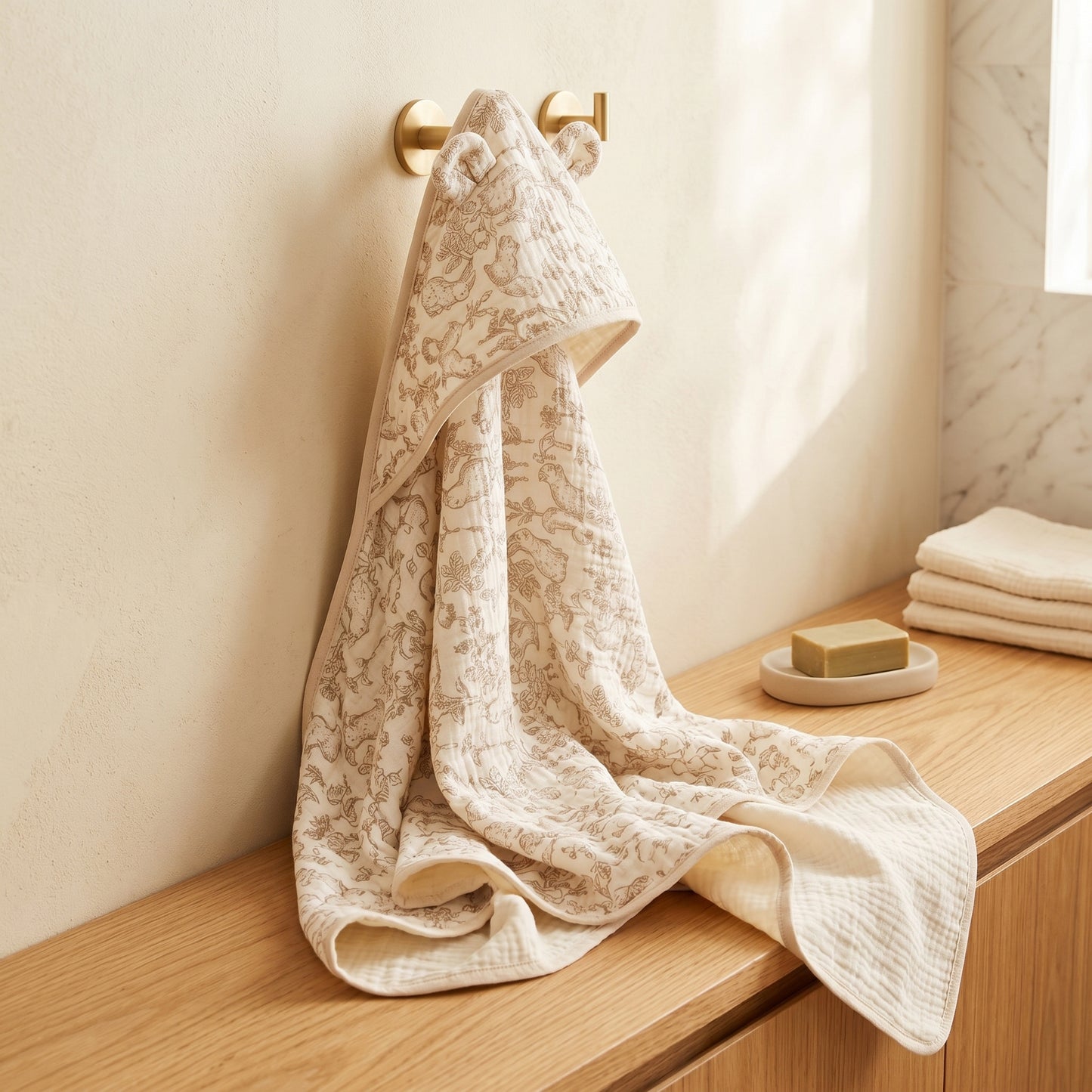 Little Manta Petal Baby Hooded Towel