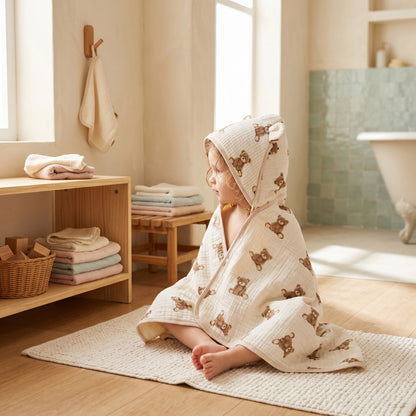 Little Manta Petal Baby Hooded Towel