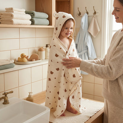Little Manta Petal Baby Hooded Towel