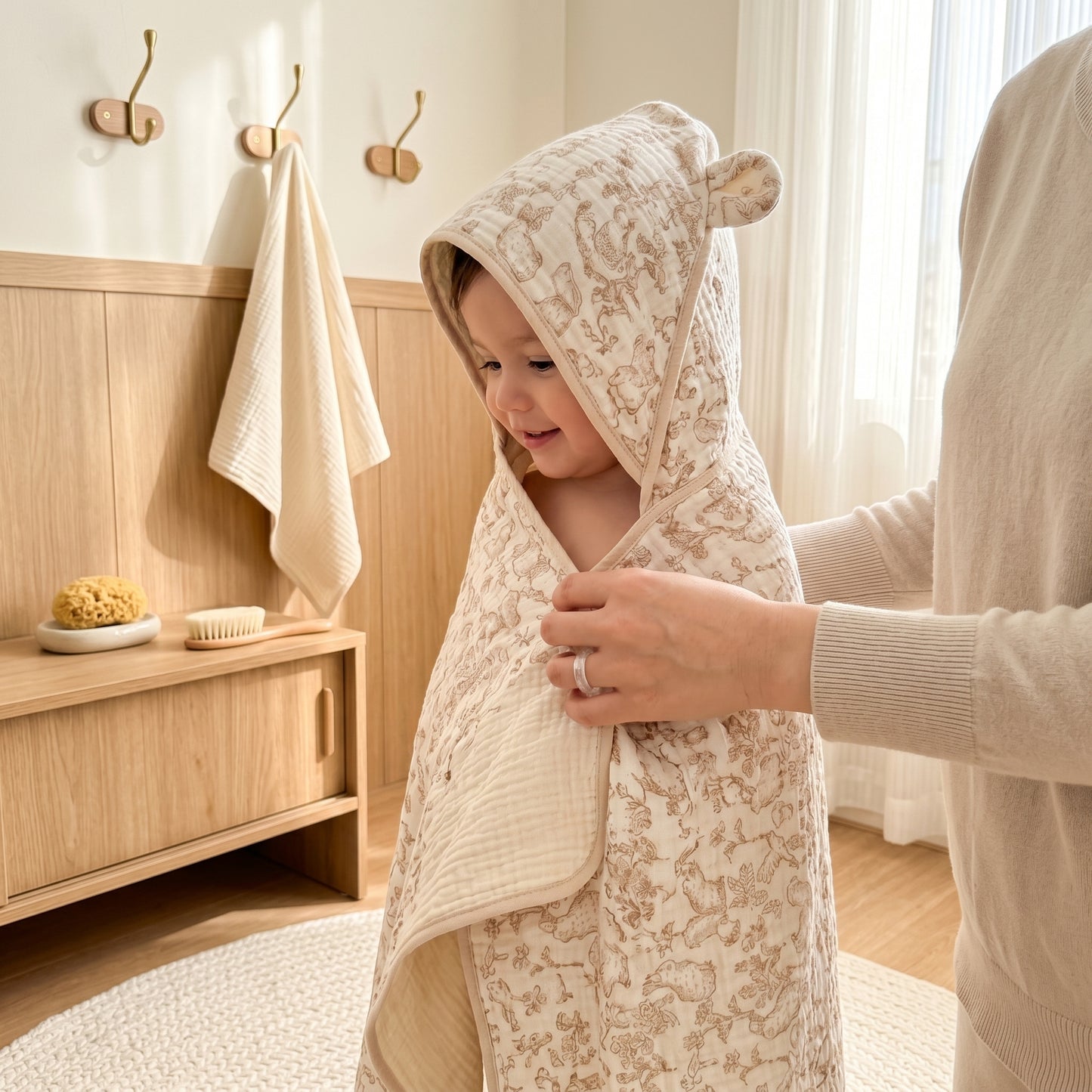 Little Manta Petal Baby Hooded Towel