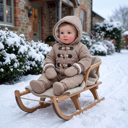Little Manta Fleece Hooded Baby Onesie