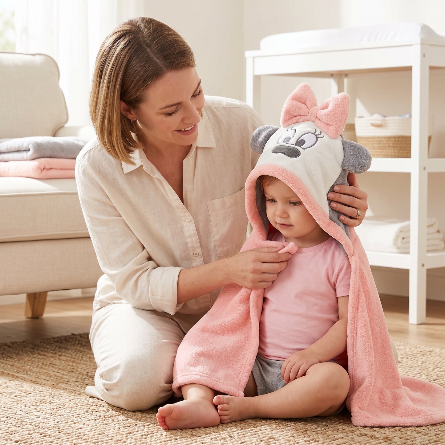 Little Manta Plush Baby Hooded Towel