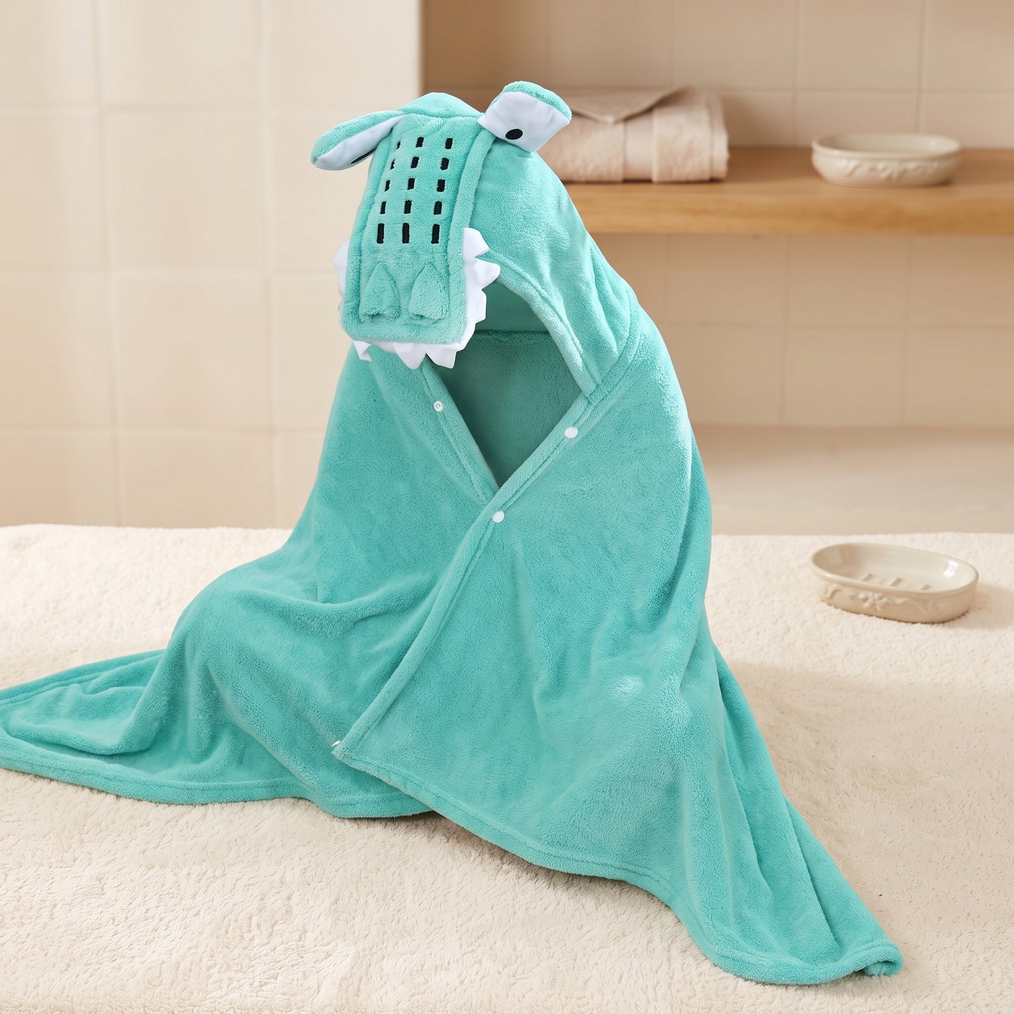 Little Manta Plush Baby Hooded Towel
