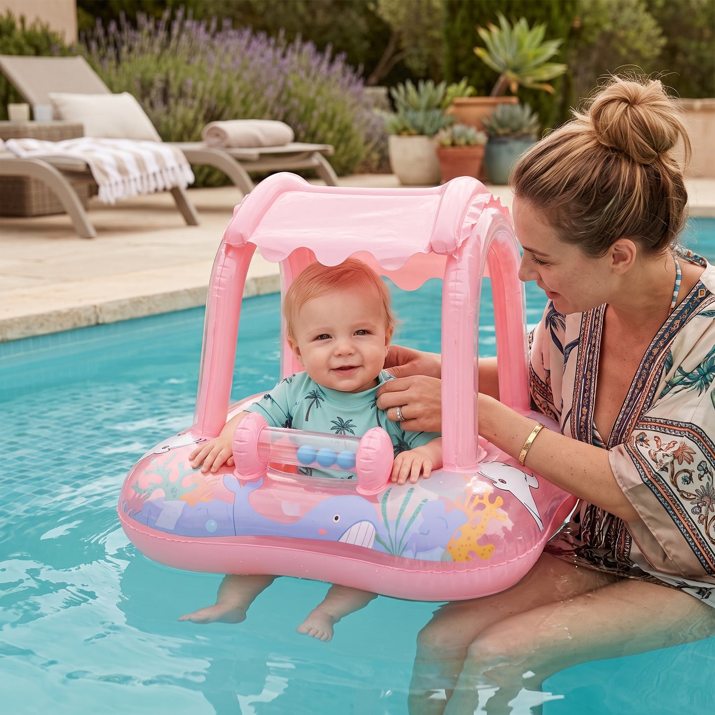 Little Manta Canopy Baby Pool Float