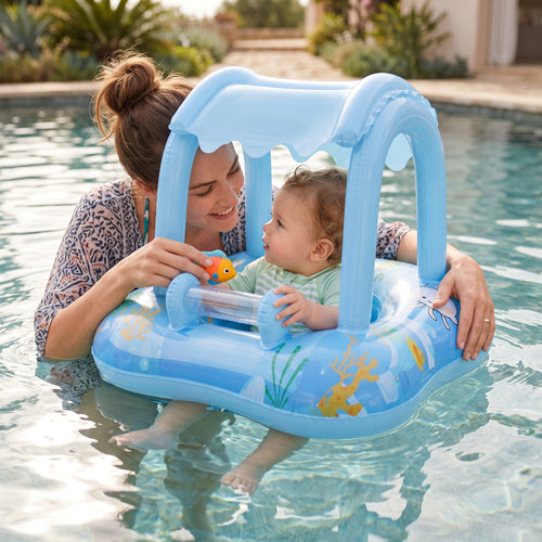 Little Manta Canopy Baby Pool Float