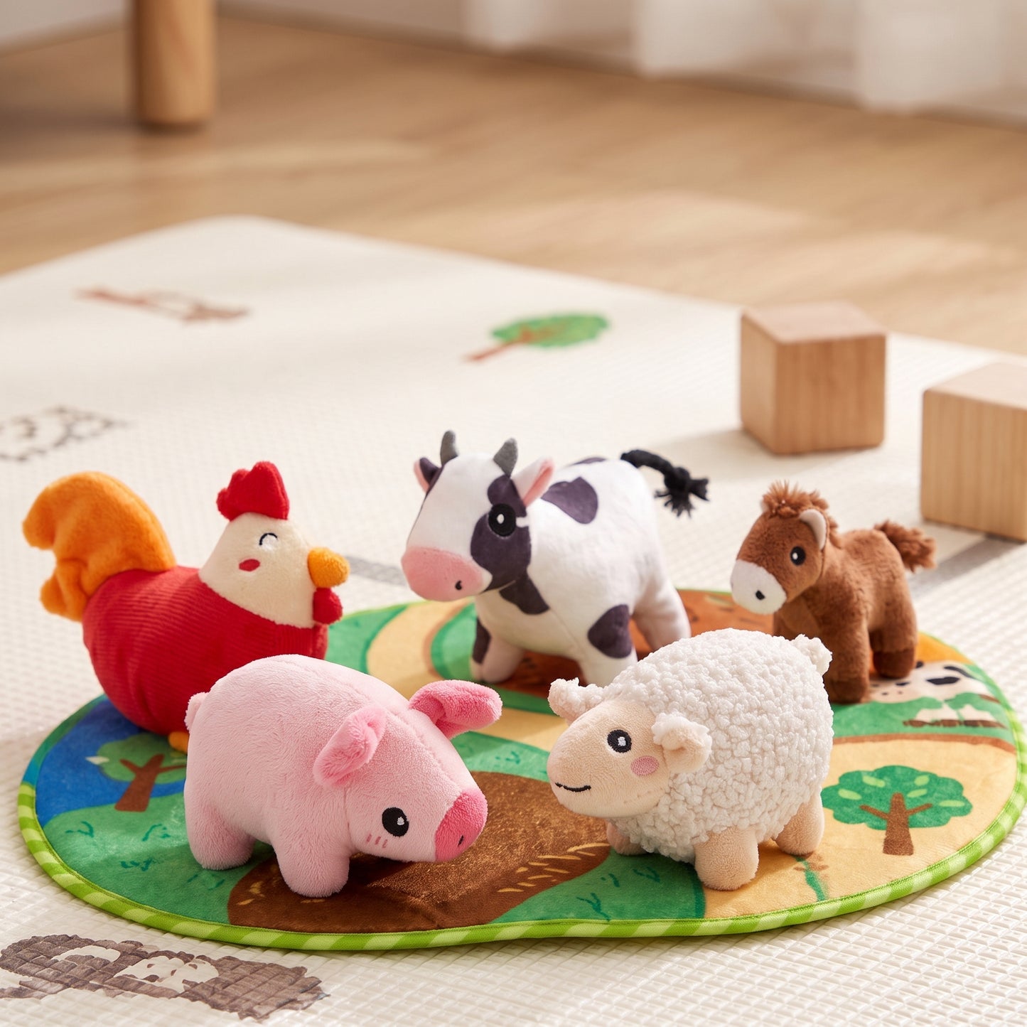 Little Manta Farmyard Plush Animal Set