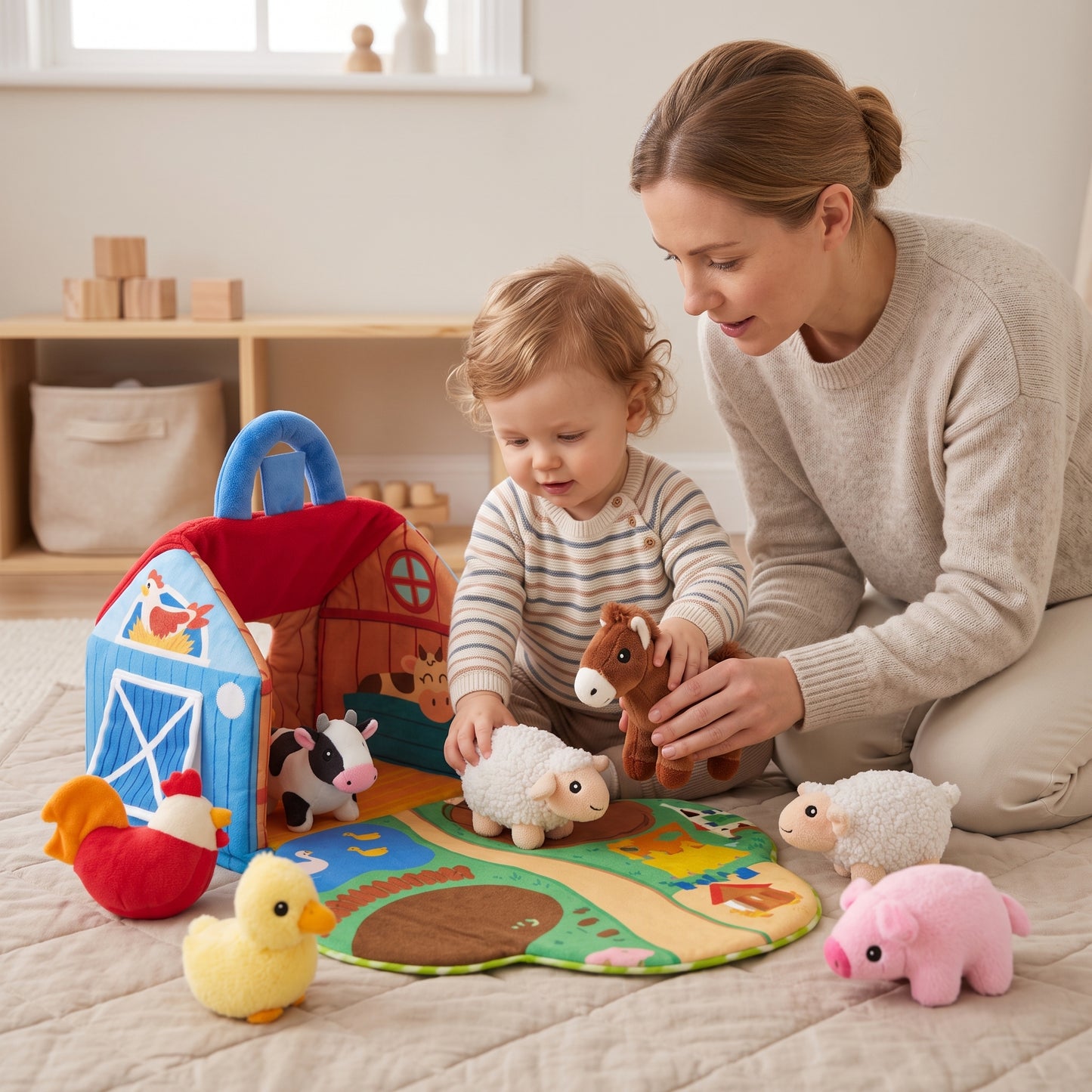 Little Manta Farmyard Plush Animal Set